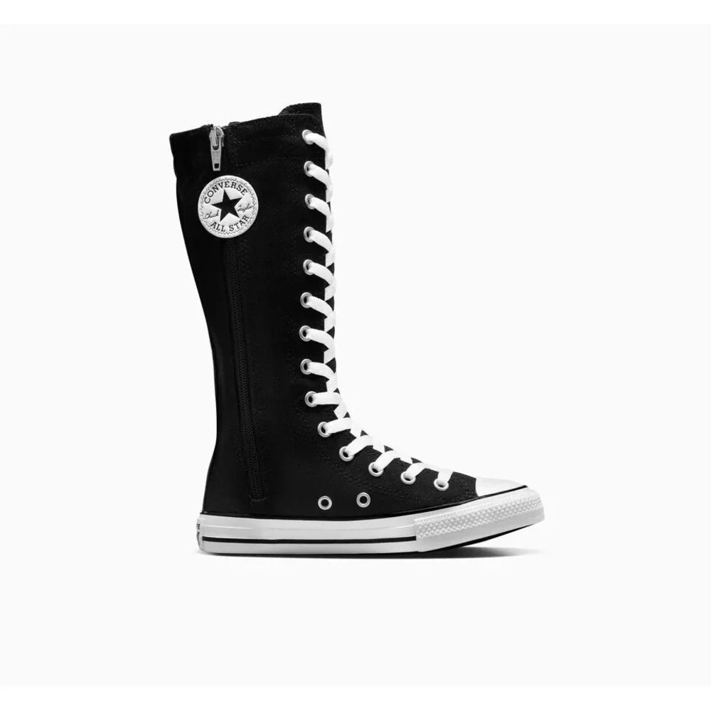 Converse Chuck Taylor All Star Knee Hi Boots Black White Girl's GS 3Y Women's 5